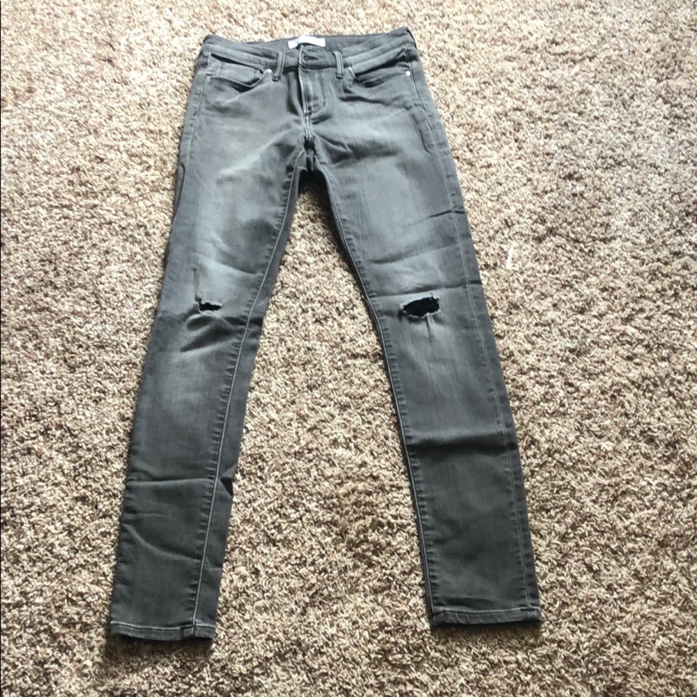 Banana Republic gray distressed denim, skinny fit